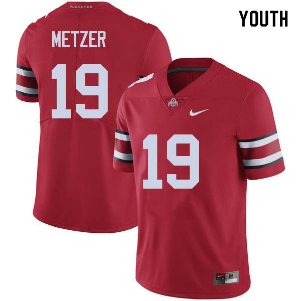 Youth #19 Jake Metzer Ohio State Buckeyes College Football Jerseys Sale-Red